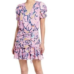 Tanya Taylor Floral Pink Dress Size 2